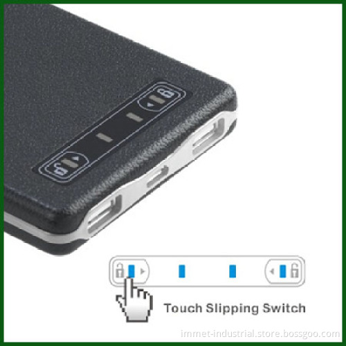 10500mAh OEM Portable Leather Sandy Finish Mobile Power Bank
